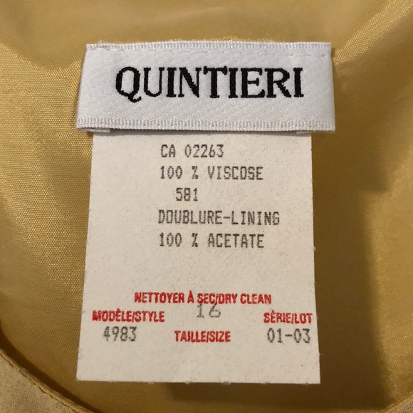 NWT Vintage Quintieri Yellow Sleeveless Maxi Dress - Picture 2 of 11